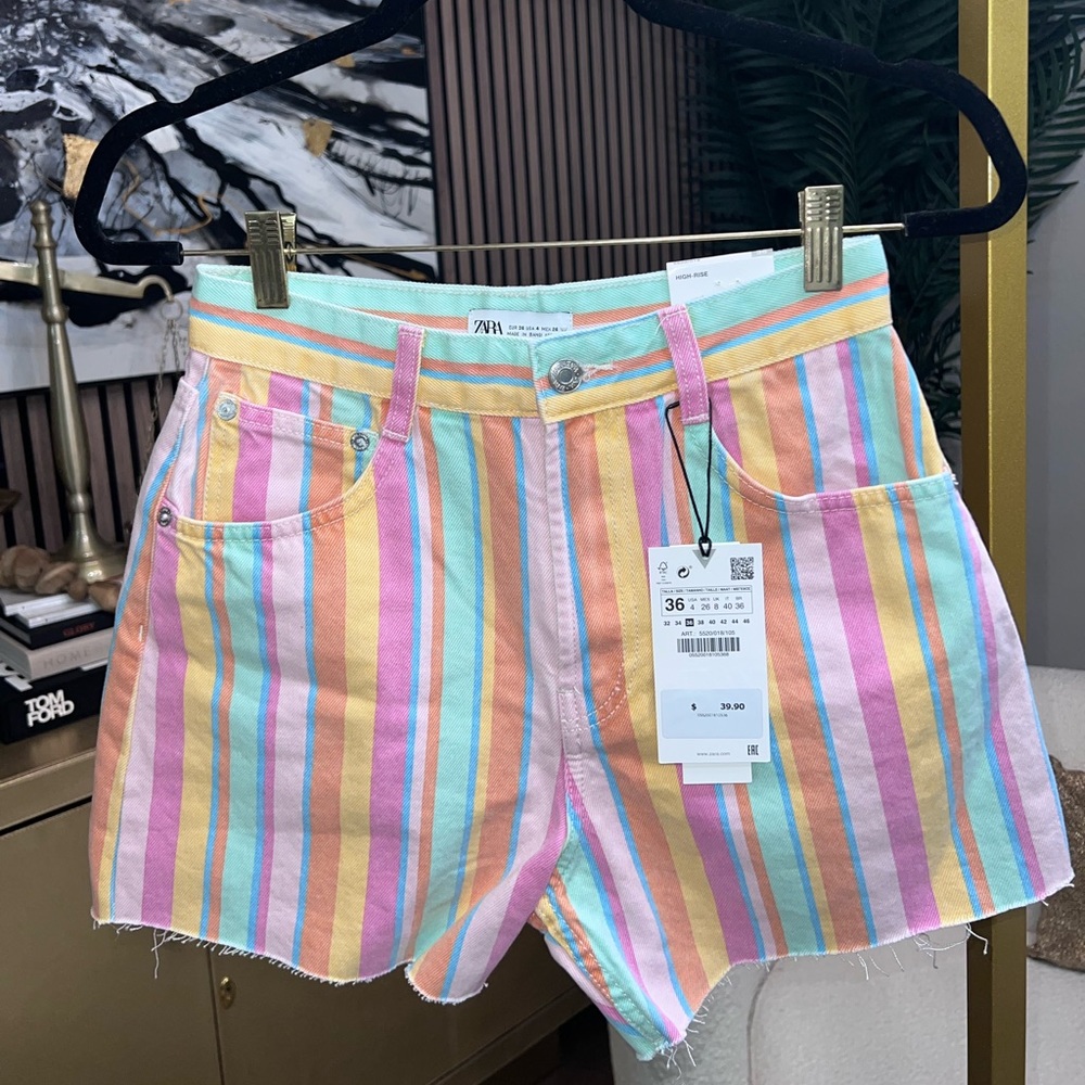 Zara color block shorts